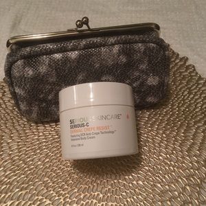New Serious Skincare Anti Crepe cream w/clutch